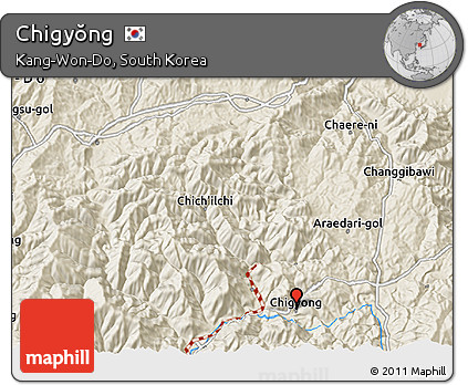 Shaded Relief 3D Map of Chigyŏng