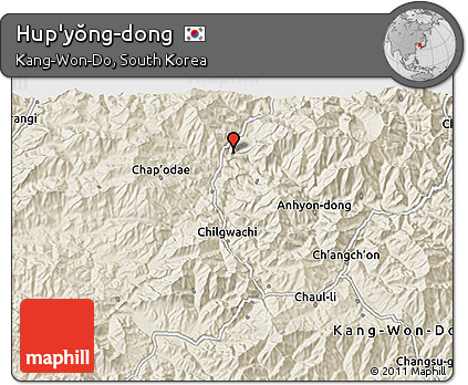 Shaded Relief 3D Map of Hup'yŏng-dong
