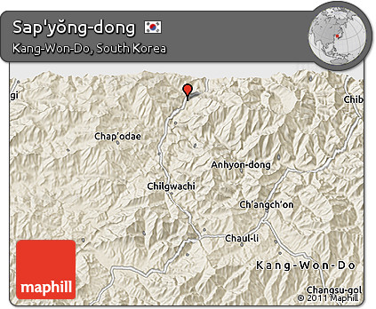 Shaded Relief 3D Map of Sap'yŏng-dong