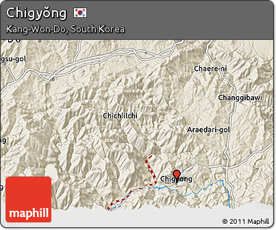 Shaded Relief 3D Map of Chigyŏng