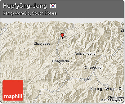 Shaded Relief 3D Map of Hup'yŏng-dong