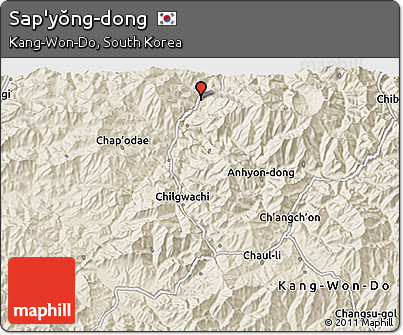 Shaded Relief 3D Map of Sap'yŏng-dong
