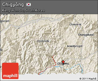 Shaded Relief 3D Map of Chigyŏng