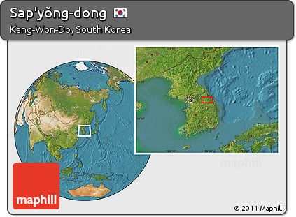Satellite Location Map of Sap'yŏng-dong