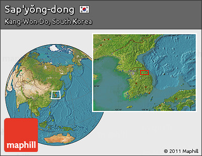 Satellite Location Map of Sap'yŏng-dong