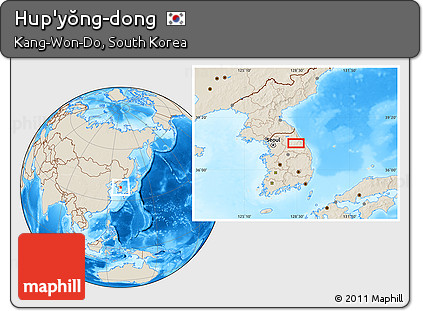Shaded Relief Location Map of Hup'yŏng-dong