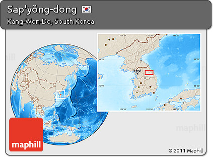 Shaded Relief Location Map of Sap'yŏng-dong