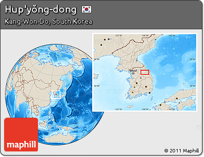 Shaded Relief Location Map of Hup'yŏng-dong