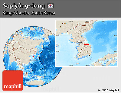 Shaded Relief Location Map of Sap'yŏng-dong