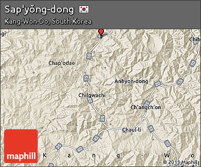 Shaded Relief Map of Sap'yŏng-dong