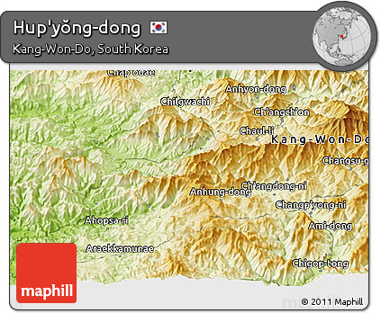 Physical Panoramic Map of Hup'yŏng-dong