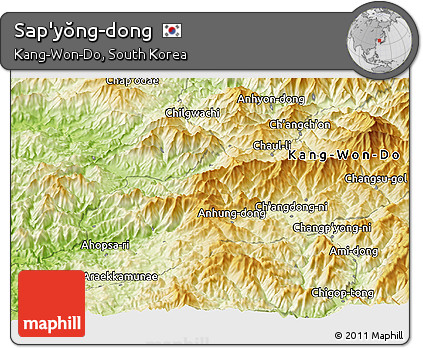 Physical Panoramic Map of Sap'yŏng-dong