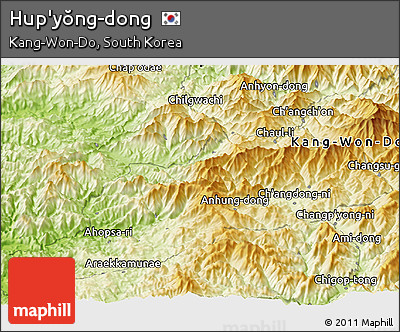 Physical Panoramic Map of Hup'yŏng-dong