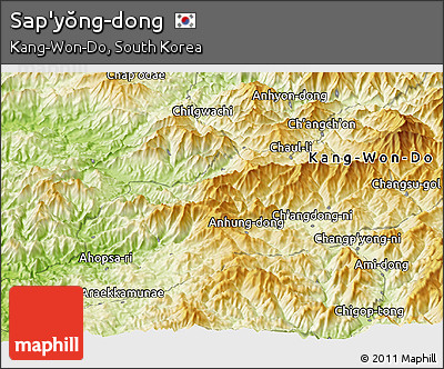 Physical Panoramic Map of Sap'yŏng-dong