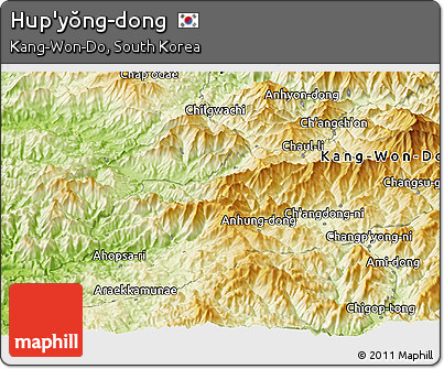 Physical Panoramic Map of Hup'yŏng-dong