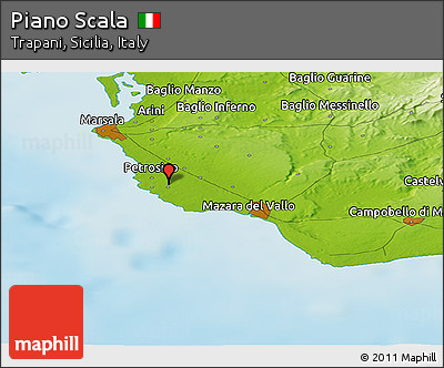 Physical Panoramic Map of Piano Scala