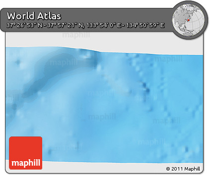 Physical 3D Map of the Area around 37° 42' 7" N, 134° 22' 30" E