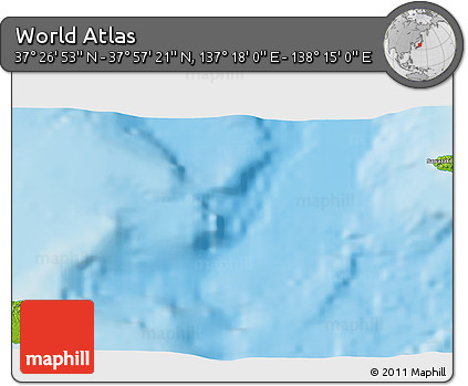 Physical 3D Map of the Area around 37° 42' 7" N, 137° 46' 30" E