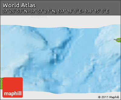 Physical 3D Map of the Area around 37° 42' 7" N, 137° 46' 30" E