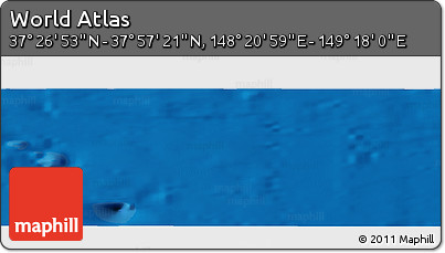 Physical Panoramic Map of the Area around 37° 42' 7" N, 148° 49' 29" E