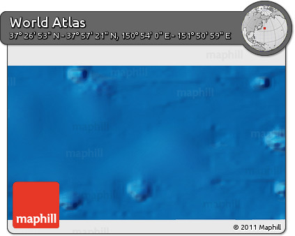 Physical 3D Map of the Area around 37° 42' 7" N, 151° 22' 30" E