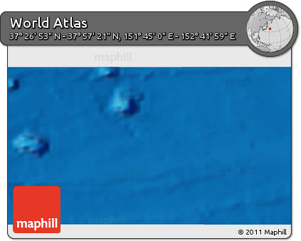 Physical 3D Map of the Area around 37° 42' 7" N, 152° 13' 29" E