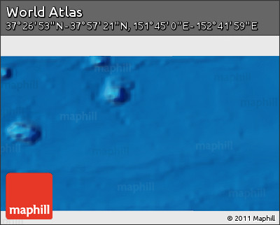 Physical 3D Map of the Area around 37° 42' 7" N, 152° 13' 29" E