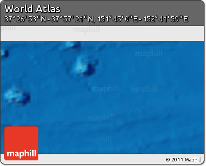 Physical 3D Map of the Area around 37° 42' 7" N, 152° 13' 29" E