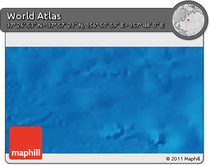 Physical 3D Map of the Area around 37° 42' 7" N, 157° 19' 29" E