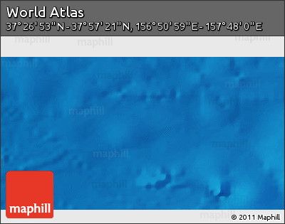 Physical 3D Map of the Area around 37° 42' 7" N, 157° 19' 29" E