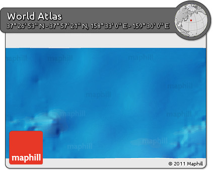 Physical 3D Map of the Area around 37° 42' 7" N, 159° 1' 30" E
