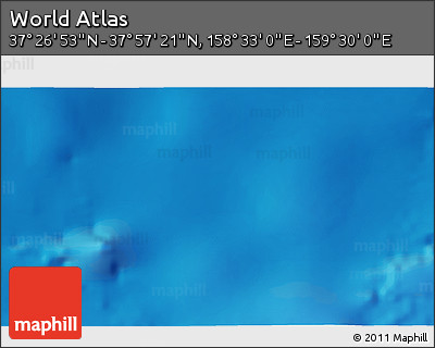 Physical 3D Map of the Area around 37° 42' 7" N, 159° 1' 30" E