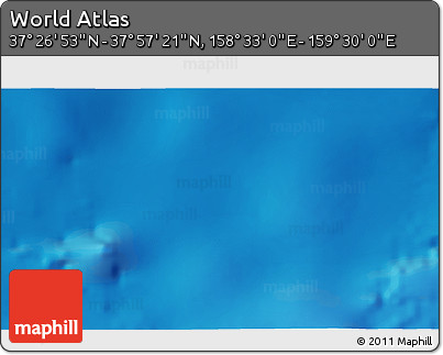 Physical 3D Map of the Area around 37° 42' 7" N, 159° 1' 30" E