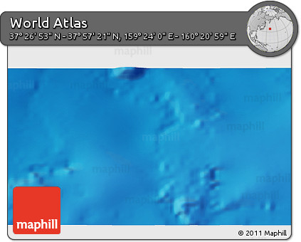 Physical 3D Map of the Area around 37° 42' 7" N, 159° 52' 30" E