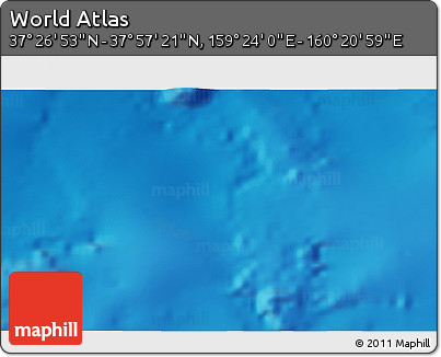 Physical 3D Map of the Area around 37° 42' 7" N, 159° 52' 30" E