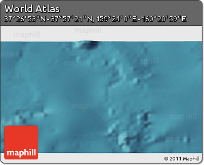 Satellite 3D Map of the Area around 37° 42' 7" N, 159° 52' 30" E
