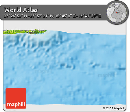 Physical 3D Map of the Area around 37° 42' 7" N, 16° 13' 30" E