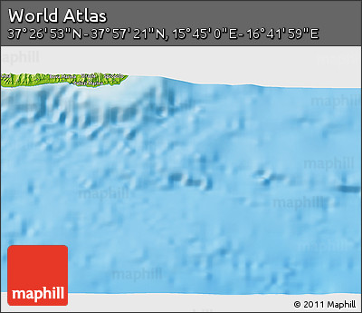 Physical 3D Map of the Area around 37° 42' 7" N, 16° 13' 30" E