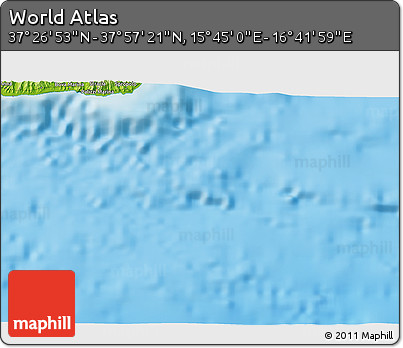 Physical 3D Map of the Area around 37° 42' 7" N, 16° 13' 30" E