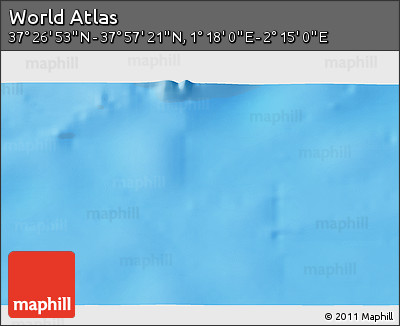 Physical 3D Map of the Area around 37° 42' 7" N, 1° 46' 29" E