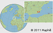 Savanna Style Location Map of the area around 37° 42' 7" N, 1° 37' 30" W