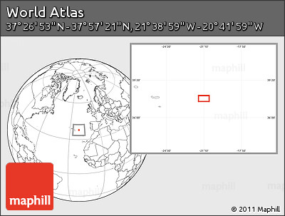 Blank Location Map of the Area around 37° 42' 7" N, 21° 10' 29" W