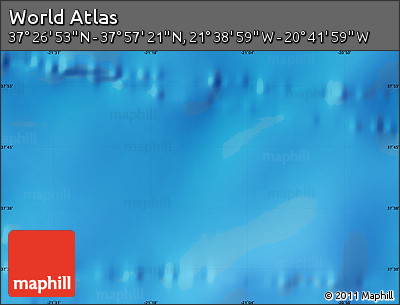 Physical Map of the Area around 37° 42' 7" N, 21° 10' 29" W