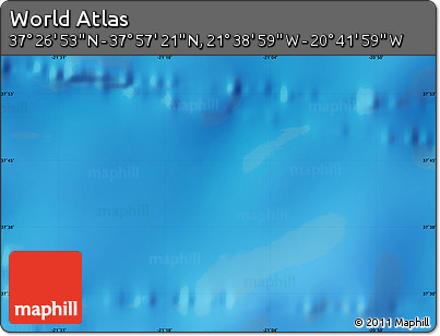 Physical Map of the Area around 37° 42' 7" N, 21° 10' 29" W
