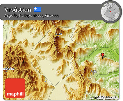 Physical 3D Map of Vroústion