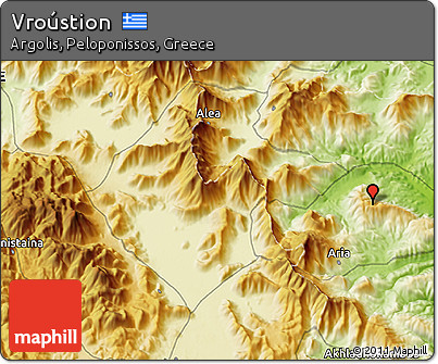 Physical 3D Map of Vroústion