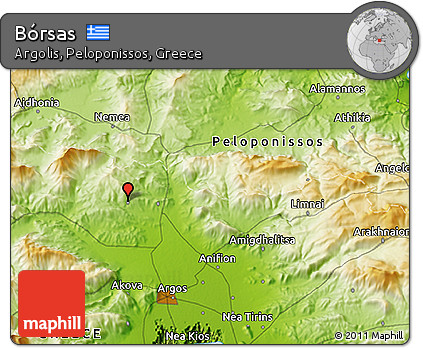 Physical 3D Map of Bórsas