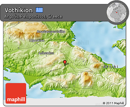 Physical 3D Map of Vothíkion