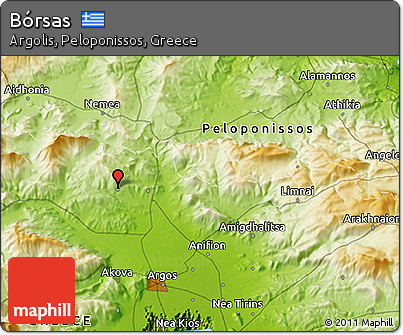 Physical 3D Map of Bórsas