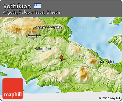 Physical 3D Map of Vothíkion